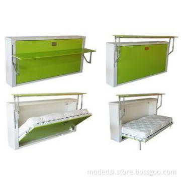 Green Space Saving Horizontal Wall Bed Single with Computer
